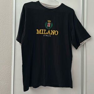 Milano Italy Italia Men’s Black Short Sleeve Shirt